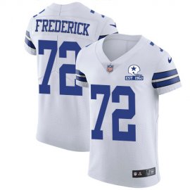 Nike Dallas Cowboys #72 Travis Frederick White Mens Stitched With Established In 1960 Patch NFL New Elite Jersey