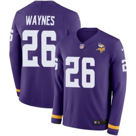 Nike Minnesota Vikings #26 Trae Waynes Purple Team Color Mens Stitched NFL Limited Therma Long Sleeve Jersey