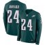 Nike Philadelphia Eagles #24 Jordan Howard Midnight Green Team Color Mens Stitched NFL Limited Therma Long Sleeve Jersey