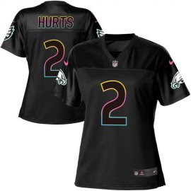 Nike Philadelphia Eagles #2 Jalen Hurts Black Womens NFL Fashion Game Jersey