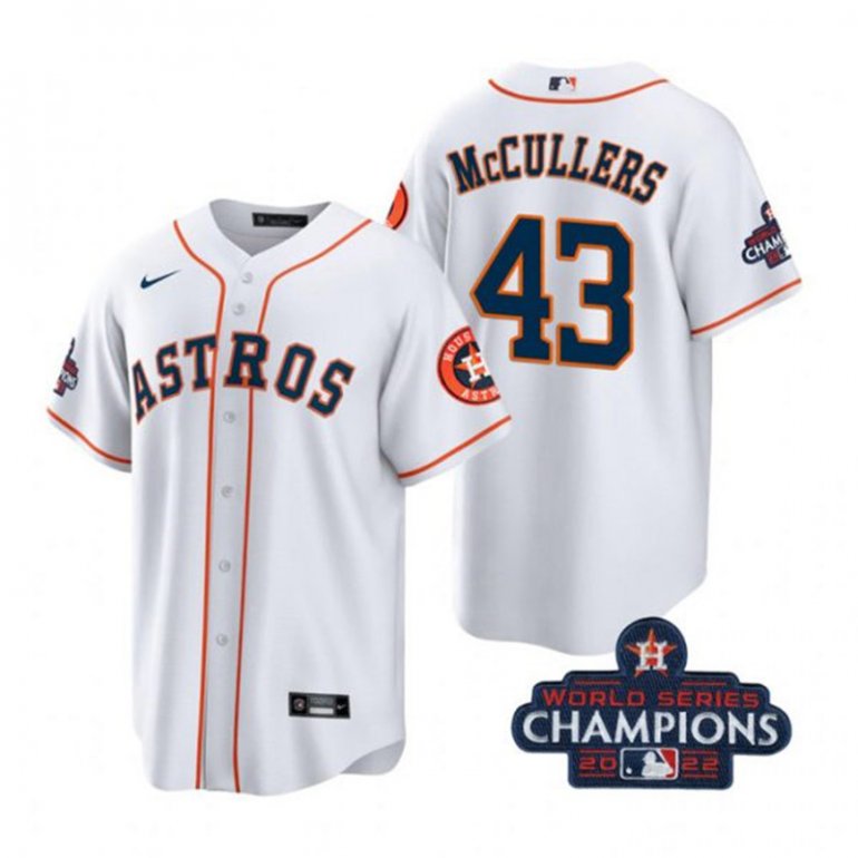 Astros 43 Lance Mccullers White 2022 World Series Champions Cool Base Jersey Astros 43 Lance Mccullers White 2022 World Series Champions Cool Base Jersey