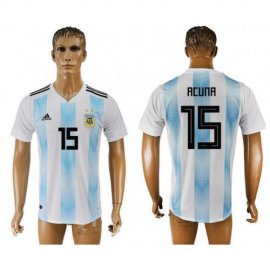 Argentina 15 ACUNA Home 2018 FIFA World Cup Thailand Soccer Jersey