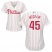 Philadelphia Phillies #45 Tug McGraw White(Red Strip) Home Womens Stitched MLB Jersey