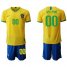 Brazil Personalized Home Soccer Country Jersey