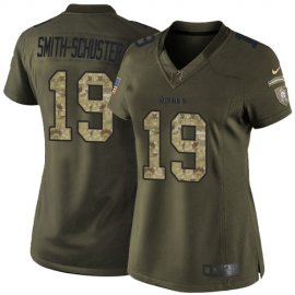 Nike Pittsburgh Steelers #19 JuJu Smith-Schuster Green Womens Stitched NFL Limited 2015 Salute to Service Jersey