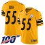 Nike Pittsburgh Steelers #55 Devin Bush Gold Mens Stitched NFL Limited Inverted Legend 100th Season Jersey