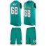 Nike Miami Dolphins #68 Robert Hunt Aqua Green Team Color Mens Stitched NFL Limited Tank Top Suit Jersey