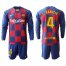 Barcelona #4 I.Rakitic Home Long Sleeves Soccer Club Jersey