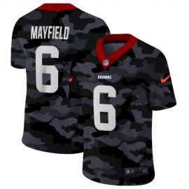 Cleveland Browns #6 Baker Mayfield Mens Nike 2020 Black CAMO Vapor Untouchable Limited Stitched NFL Jersey