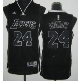 Revolution 30 Los Angeles Lakers 24 Kobe Bryant Black and White Fashion Swingman Jersey Cheap