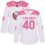 Adidas New York Islanders #40 Semyon Varlamov White/Pink Authentic Fashion Womens Stitched NHL Jersey