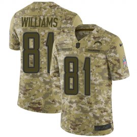 Nike Los Angeles Chargers #81 Mike Williams Camo Mens Stitched NFL Limited 2018 Salute To Service Jersey