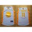 Golden State Warriors #11 Klay Thompson White(Gold No.) Stitched NBA Jersey