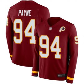 Nike Washington Football Team #94 DaRon Payne Burgundy Red Team Color Mens Stitched NFL Limited Therma Long Sleeve Jersey