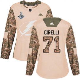 Adidas Tampa Bay Lightning #71 Anthony Cirelli Camo Authentic 2017 Veterans Day Womens 2020 Stanley Cup Champions Stitched NHL Jersey