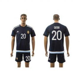 Argentina #20 Gaitan Away Soccer Country Jersey