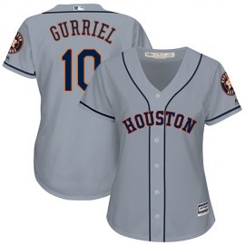 Houston Astros #10 Yuli Gurriel Grey Road Womens Stitched MLB Jersey