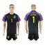 Brazil #1 Alisson Black Goalkeeper Soccer Country Jersey