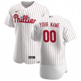 Philadelphia Phillies Custom Mens Nike White Home 2020 Authentic Player MLB Jersey