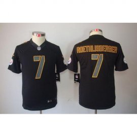 Nike Pittsburgh Steelers #7 Ben Roethlisberger Black Impact Youth Stitched NFL Limited Jersey
