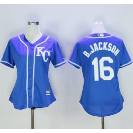 Kansas City Royals #16 Bo Jackson Blue Womens Alternate 2 Stitched MLB Jersey