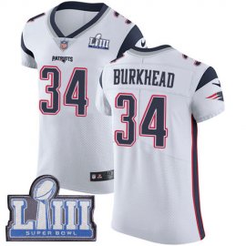 Nike New England Patriots #34 Rex Burkhead White Super Bowl LIII Bound Mens Stitched NFL Vapor Untouchable Elite Jersey