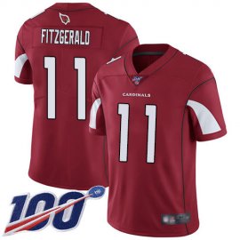 Nike Arizona Cardinals #11 Larry Fitzgerald Red Team Color Mens Stitched NFL 100th Season Vapor Limited Jersey