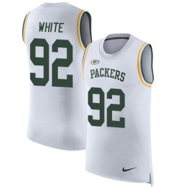 Nike Green Bay Packers #92 Reggie White White Mens Stitched NFL Limited Rush Tank Top Jersey