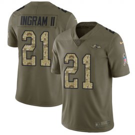 Nike Baltimore Ravens #21 Mark Ingram II Olive/Camo Mens Stitched NFL Limited 2017 Salute To Service Jersey