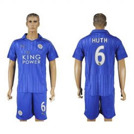 Leicester City #6 Huth Home Soccer Club Jersey