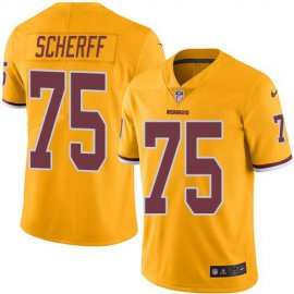 Nike Washington Football Team #75 Brandon Scherff Gold Mens Stitched NFL Limited Rush Jersey