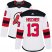 Adidas New Jersey Devils #13 Nico Hischier White Road Authentic Womens Stitched NHL Jersey