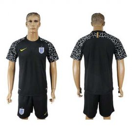 England Blank Black Goalkeeper Soccer Country Jersey