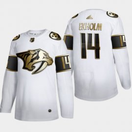Nashville Predators #14 Mattias Ekholm Mens Adidas White Golden Edition Limited Stitched NHL Jersey