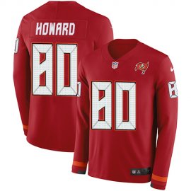 Nike Tampa Bay Buccaneers #80 O. J. Howard Red Team Color Mens Stitched NFL Limited Therma Long Sleeve Jersey