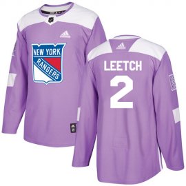 Adidas New York Rangers #2 Brian Leetch Purple Authentic Fights Cancer Stitched NHL Jersey