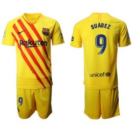 Barcelona #9 Suarez Yellow Soccer Club Jersey