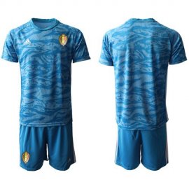 Belgium Blank Blue Goalkeeper Soccer Country Jersey