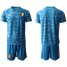 Belgium Blank Blue Goalkeeper Soccer Country Jersey