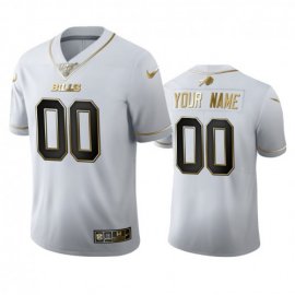 Buffalo Bills Custom Mens Nike White Golden Edition Vapor Limited NFL 100 Jersey