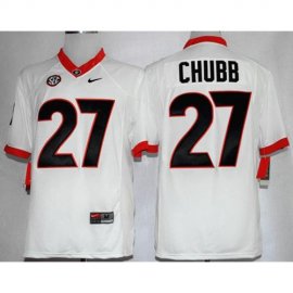 Georgia Bulldogs #27 Nick Chubb White Limited Stitched NCAA Jersey