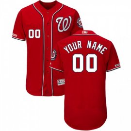 Washington Nationals Majestic Alternate Flex Base Authentic Collection Custom Jersey Scarlet