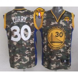 Warriors #30 Stephen Curry Camo The Finals Patch Stitched NBA Jersey