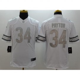 Nike Chicago Bears #34 Walter Payton White Mens Stitched NFL Limited Platinum Jersey