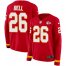 Nike Kansas City Chiefs #26 LeVeon Bell Red Team Color Womens Stitched NFL Limited Therma Long Sleeve Jersey