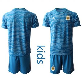 Argentina Blank Blue Goalkeeper Kid Soccer Country Jersey