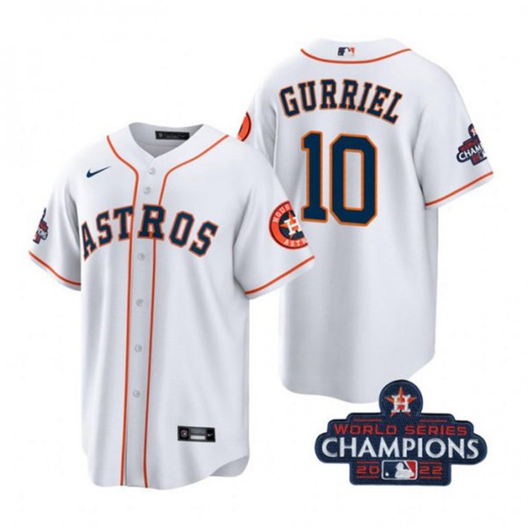 Astros 10 Yuli Gurriel White 2022 World Series Champions Cool Base Jersey Astros 10 Yuli Gurriel White 2022 World Series Champions Cool Base Jersey
