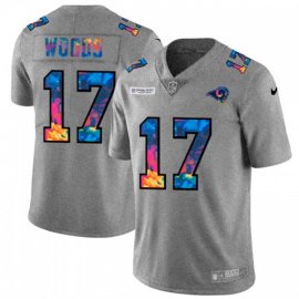 Los Angeles Rams #17 Robert Woods Mens Nike Multi-Color 2020 NFL Crucial Catch NFL Jersey Greyheather