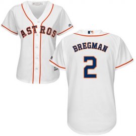 Houston Astros #2 Alex Bregman White Home Womens Stitched MLB Jersey