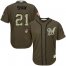 Milwaukee Brewers #21 Travis Shaw Green Salute to Service Stitched Youth MLB Jersey